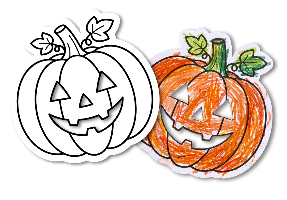 ハロウィンのワークショップやイベントで活躍するぬりえ紙お面